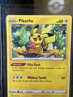 Pikachu 052/196 NM Non Holo Foil Adorable Heart Art Lost Origin Pokemon / New - Image 3