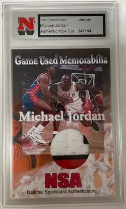 Michael Jordan Game Used Jersey Card 2010 National Sports Authenticators 1 of 1 - Image 1
