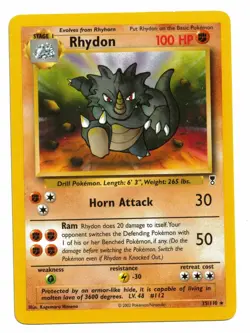 Pokemon Card: Rhydon 35/110 Legendary Collection Rare! NM - Image 1
