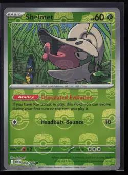 Shelmet (Master Ball Pattern) 008/086 SV: White Flare Pokemon TCG Card - Image 1