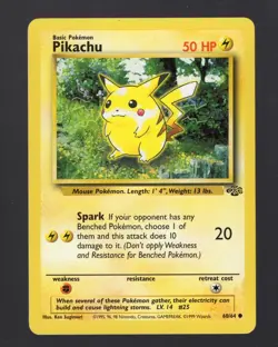 Pikachu 1999 Pokemon Card Jungle 1st Edition Rare 60/64 - Image 1