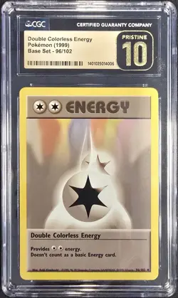 1999 Pokemon Base Set #96 Double Colorless Energy CGC PRISTINE 10 - Image 1