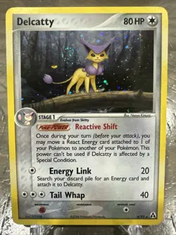 Pokemon Card - Delcatty Legend Maker 4/92 Holo Rare Swirl - Image 1