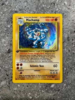 Pokemon TCG Cards 1st Edition Machamp 8/102 Base Set Holo Rare LP - Image 1