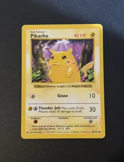 Pikachu 58/102 Base Set Shadowless Red Cheeks WOTC 1999 Pokemon TCG NEAR MINT - Image 1