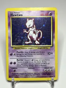 Pokemon TCG Mewtwo Base Set 10/102 Holo 1999-2000 Wizards Base Set Copyright... - Image 1