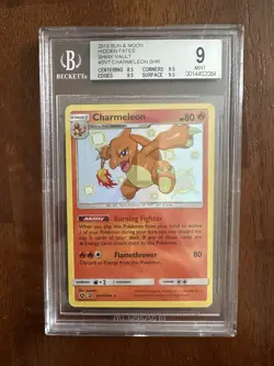 Pokemon Charmeleon Shiny Holo Rare SV7/SV94 Hidden Fates Beckett 9 80 HP - Image 1