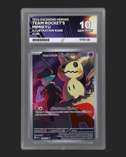 ACE 10 Team Rocket’s Mimikyu 238/217 Illustration Rare Pokemon Perfect Subgrades - Image 1