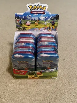 POKEMON TCG ASCENDED HEROES FACTORY SEALED MINI TINS LOT OF 10 WITH DISPLAY BOX - Image 1