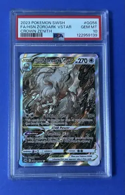 2023 Pokemon SWSH FA/Hsn Zoroark V Star Crown Zenith #GG56 PSA 10 GEM MT - Image 1