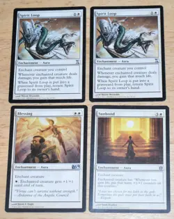 MTG 4x White Enchantment Aura Spirit Loop, Blessing & Soulbond - Image 1