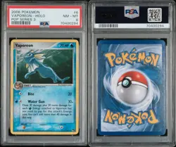 PSA 8 - VAPOREON Holo 2006 Pokemon 6/17 Pop Series 3 Rare Promo Eeveelution Mint - Image 2