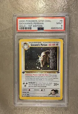 1st Edition Gym Challenge Giovanni’s Persian 8/132 Holo Rare Pokemon TCG PSA 9 - Image 1