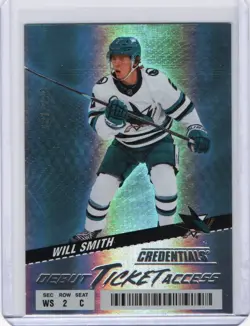 2024-25 Upper Deck Credentials Debut Ticket Access WILL SMITH 113 /999 Sharks RC - Image 1