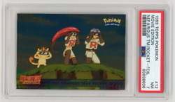 Pokemon Card The Nefarious Team Rocket #12 Holo Foil Meowth Topps 1999 PSA 7 NM - Image 1