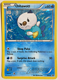 Oshawott Holo Rare Black Star Promo BW08 Black and White MP Pokemon TCG - Image 1