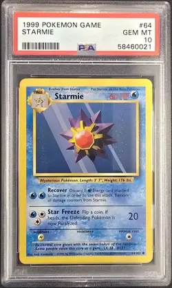 1999 POKEMON GAME #64 STARMIE PSA 10 - Image 1