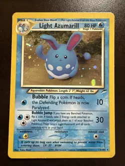 Light Azumarill 13/105 Holo LP/MP Pokemon TCG Neo Destiny WOTC - Image 1