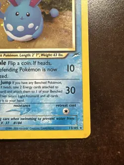 Light Azumarill 13/105 Holo LP/MP Pokemon TCG Neo Destiny WOTC - Image 4