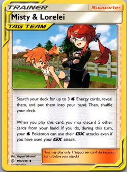 Misty & Lorelei 199/236 UC Cosmic Eclipse Pokemon Near Mint - Image 1