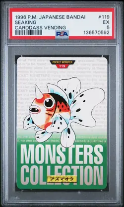 1996 POKEMON JPN BANDAI CARDDASS VENDING #119 SEAKING PSA 5 - Image 1