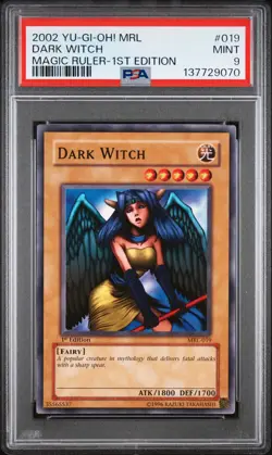 2002 YU-GI-OH! MRL-MAGIC RULER 1ST ED #019 DARK WITCH PSA 9 - Image 1