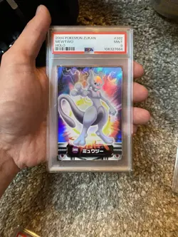 2004 CARDDASS POKEMON ADVANCED GENERATION ZUKAN CARD HOLO #382 MEWTWO PSA 9 - Image 1
