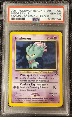 G2U PSA 10 GEM MINT Misdreavus 39 WOTC Black Star Promo Pokemon Card - Image 1