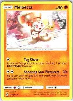 Meloetta 123/236 Rare Regular Card SM - Unified Minds Pokemon TCG LP - Image 1