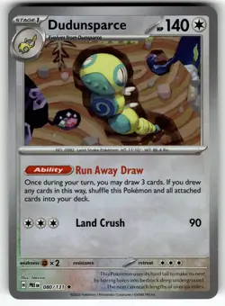 Dudunsparce (Poke Ball Pattern) 080/131 Prismatic Evolutions NM Pokemon Card TCG - Image 1