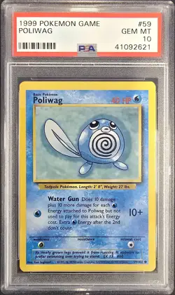 1999 POKEMON GAME #59 POLIWAG PSA 10 - Image 1