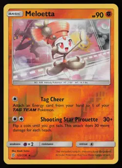 Meloetta 123/236 Rare Unified Minds Pokemon Reverse Holo Lightly Played - Image 1
