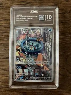 Pokemon Squirtle Stellar Crown Illustration #148/142 Tag 10, Gem Mint - Image 1