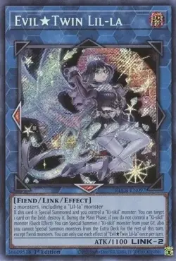 Yugioh Evil Twin Lil-La *Secret Rare* [BLCR-EN097] 1st Edition VLP/NM - Image 1