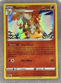 Pokemon TCG Rapidash 022/195 Silver Tempest Holo Rare English Card 2022 NM - Image 1