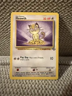 Meowth 56/64 - Common Pokemon Card - Jungle Set - Wizards of the Coast - Image 1