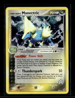Pokemon 2004 EX Team Magma vs Team Aqua Team Aqua's Manectric Holo #4/95 - Image 1