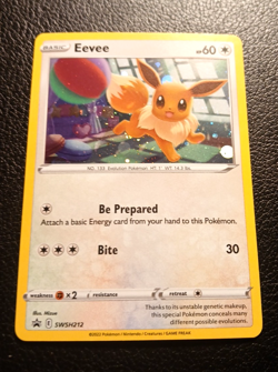 Pokemon TCG, Eevee #SWSH212 English Black Star Promo Cosmos Holo NM - Image 1