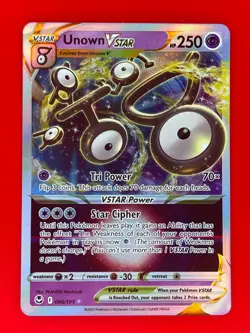 Pokemon TCG Unown VSTAR Silver Tempest 066/195 Holo Ultra Rare English 2022 NM - Image 1