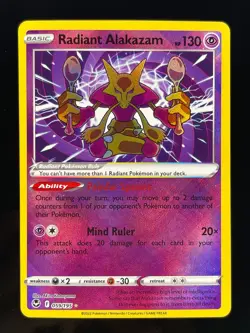 Pokemon TCG Radiant Alakazam Silver Tempest 059/195 Holo Radiant Rare English NM - Image 1