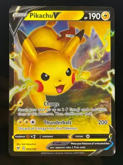 Pokemon TCG Pikachu V 043/185 Vivid Voltage Ultra Rare English 2020 NM - Image 1