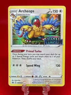 Pokemon TCG Archeops SWSH272 Silver Tempest Stamped Holo Black Star Promo NM - Image 1
