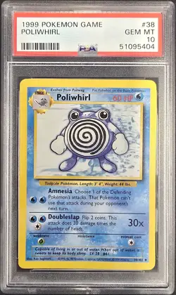 1999 POKEMON GAME #38 POLIWHIRL PSA 10 - Image 1