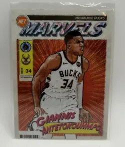 2023-24 Panini Nba Hoops Premium Stock - Retro Net Marvels Giannis Antetokounmpo - Image 1
