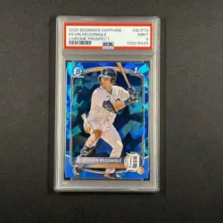 2025 Kevin McGonigle 1st Bowman Chrome Sapphire PSA 9 - Blue Tigers Color Match - Image 1