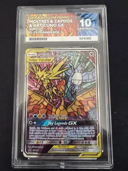 SM210 Black Star Promo Moltres Zapdos Articuno Tag Team GX Ace 10 Perfect Subs - Image 1