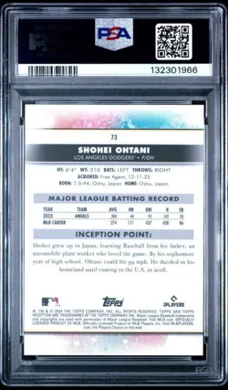 2024 Topps Inception - Shohei Ohtani #73 PSA 10 Gem Mint - Image 2