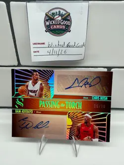 2024-25 Panini Silhouette Passing the Torch Bosh/Adebayo Dual Auto /10 Heat - Image 1