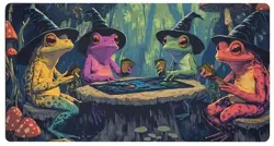 Playmat Wizard Frog Playing Magic The Gathering TCG MTG Pokemon Yu Gi Oh Lorcana - Image 1