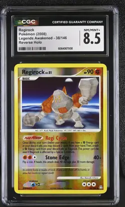 CGC 8.5 Regirock 38/146 Reverse Holo Legends Awakened Pokemon Card - Image 1